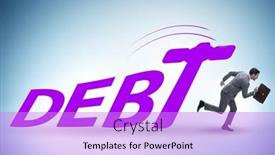  Presentation with concept - PPT theme with heavy-debt-concept-with-businessman background and a lilac colored foreground