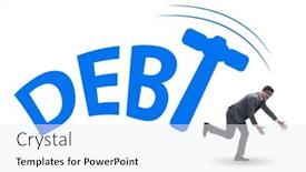 Presentation with concept - Presentation with heavy-debt-concept-with-businessman background and a white colored foreground