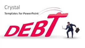  Presentation with concept - PPT theme enhanced with heavy-debt-concept-with-businessman background and a white colored foreground