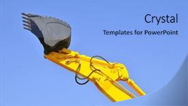  Presentation with bulldozer - PPT layouts consisting of heavy duty - bulldozer shovel background and a light blue colored foreground