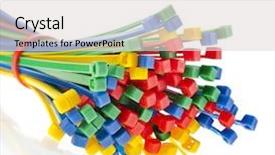  Presentation with blue and white tie dye swirl - Slide set consisting of heavy duty - color cable ties isolated background and a lemonade colored foreground