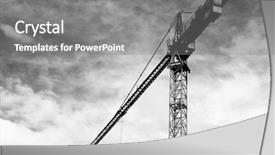  Presentation with construction black and gold - Colorful PPT theme enhanced with heavy duty - crane construction - black backdrop and a gray colored foreground