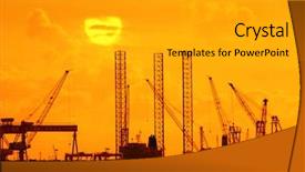  Presentation with cranes on buildings - Slides consisting of heavy duty - cranes in remontowa dockside background and a light gray colored foreground