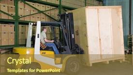 Presentation with warehouse - Beautiful slides featuring heavy duty - man working on the truck backdrop and a tawny brown colored foreground
