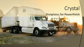  Presentation with semi truck - Theme with heavy duty semi-truck's background and a blonde colored foreground