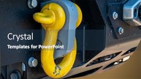  Presentation with winch - PPT theme having heavy-duty-shacle-and-winch background and a ocean colored foreground