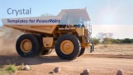  Presentation with diamond - Audience pleasing slide deck consisting of heavy-duty truck speeding at a diamond mine in jwaneng botswana backdrop and a sky blue colored foreground