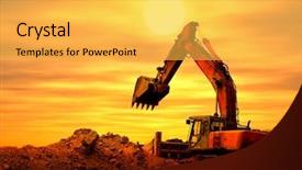  Presentation with earth - PPT layouts consisting of heavy earth mover background and a yellow colored foreground