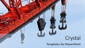  Presentation with crane - Audience pleasing slides consisting of heavy equipment - big crane in an industrial backdrop and a light blue colored foreground