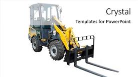  Presentation with heavy equipment - Beautiful slides featuring heavy equipment - image of loader backdrop and a white colored foreground
