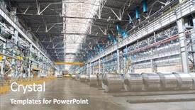  Presentation with heavy equipment - Cool new slide deck with heavy equipment - rolls of aluminum are stored backdrop and a gray colored foreground