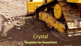  Presentation with heavy equipment - Presentation theme consisting of heavy-equipment-machinery-track background and a tawny brown colored foreground