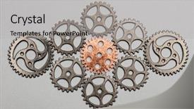  Presentation with rose gold - Audience pleasing presentation theme consisting of rose-gold cogwheel and bunch backdrop and a  colored foreground