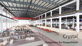  Presentation with mechanism - Theme consisting of modern mechanism factory interior background and a coral colored foreground