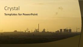  Presentation with power industry - Cool new presentation with heavy-industry-and-power-plant backdrop and a blonde colored foreground