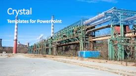  Presentation with heavy industry - Amazing PPT theme having power plant industrial zone steel - heavy industry factory pipelines backdrop and a teal colored foreground