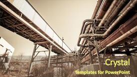  Presentation with pipeline - Colorful presentation design enhanced with heavy industry factory pipelines backdrop and a tawny brown colored foreground