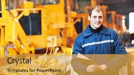  Presentation with manufacturing industry - Presentation design having technologu - portrait of young adult experienced background and a yellow colored foreground