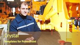  Presentation with manufacturing industry - Colorful theme enhanced with  backdrop and a  colored foreground