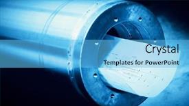  Presentation with heavy industry - Slide set having heavy industry steel cylinder piston background and a light blue colored foreground