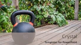 Presentation with heavy weight - Presentation with heavy-iron-competition-kettlebell background and a light gray colored foreground