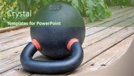  Presentation with heavy weight - Presentation theme featuring heavy-iron-competition-kettlebell background and a tawny brown colored foreground