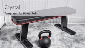  Presentation with iron - Slide set enhanced with heavy-iron-kettlebell-and-exercise background and a light gray colored foreground