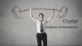  Presentation with aim high - Beautiful PPT theme featuring heavy lifting - aim high backdrop and a light gray colored foreground