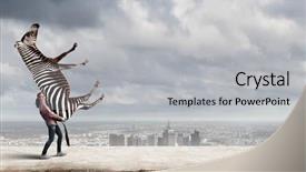  Presentation with effort - Presentation theme enhanced with heavy lifting - funny young girl making effort background and a light gray colored foreground