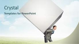  Presentation with cube - Slide set consisting of orangutan in tanjung puting national park kalimantan background and a gray colored foreground