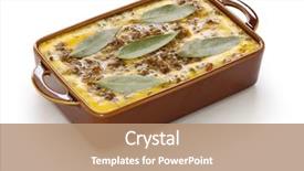  Presentation with curry - Theme with heavy lunch - bobotie a curry flavored meatloaf background and a coral colored foreground