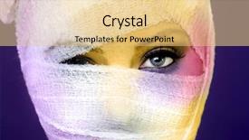  Presentation with beauty makeup - Slide set with heavy makeup seeping through gauze background and a lemonade colored foreground