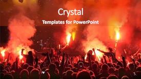  Presentation with heavy metal - Beautiful slide set featuring heavy metal - cheering crowd at concert musicians backdrop and a crimson colored foreground