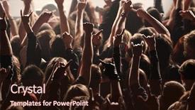  Presentation with crowd - Presentation theme with heavy metal - crowd rocking on the concert background and a wine colored foreground