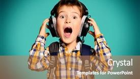  Presentation with old music - Slide set featuring heavy metal - cute 7 year old boy background and a coral colored foreground