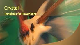  Presentation with concert - Beautiful PPT theme featuring heavy metal - guitarist at concert backdrop and a tawny brown colored foreground