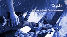  Presentation with stage - Slide set featuring heavy metal - guitarist on stage background and a ocean colored foreground