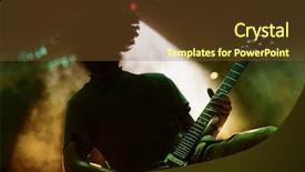  Presentation with heavy metal - PPT layouts enhanced with heavy metal - guitarist silhouette background and a tawny brown colored foreground