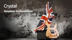  Presentation with electric guitar - Slide set featuring heavy metal - modern electric guitar on dark background and a dark gray colored foreground