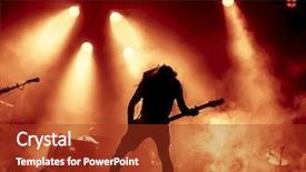  Presentation with heavy metal - Amazing presentation design having heavy metal - silhouette of guitar player backdrop and a tawny brown colored foreground