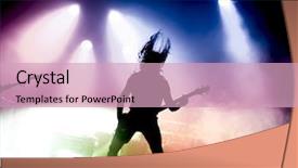  Presentation with heavy metal - PPT theme featuring heavy metal - silhouette of guitar player background and a soft green colored foreground