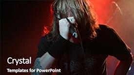  Presentation with singer - Beautiful presentation theme featuring heavy metal - singer on the stage backdrop and a wine colored foreground