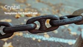  Presentation with heavy metal - Slide set having heavy-metal-chain-on-street background and a coral colored foreground