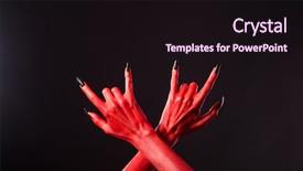  Presentation with metal music - Colorful presentation theme enhanced with heavy metal gesture halloween theme backdrop and a wine colored foreground