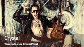  Presentation with heavy metal - Beautiful theme featuring heavy metal musician is playing backdrop and a tawny brown colored foreground