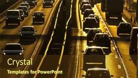  Presentation with traffic congestion - Slide set consisting of heavy-morning-city-traffic-congestion background and a tawny brown colored foreground