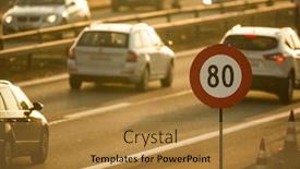  Presentation with traffic congestion - Beautiful slides featuring heavy-morning-city-traffic-congestion backdrop and a gold colored foreground