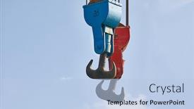  Presentation with port - Theme consisting of heavy-old-steel-hooks background and a light blue colored foreground