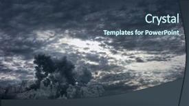  Presentation with rain clouds - Beautiful theme featuring heavy rain - dramatic clouds in the sky backdrop and a ocean colored foreground