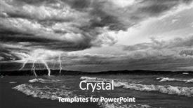  Presentation with flash - Cool new slides with heavy rain - ocean storm and flash lighting backdrop and a  colored foreground